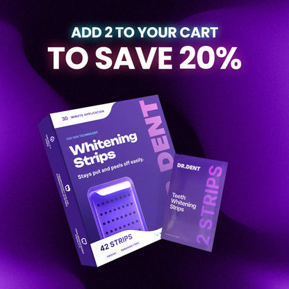 DRDENT Purple Teeth Whitening Strips - 7/21 Sessions - Enamel-Safe, Non-Sensitive, Peroxide-Free Formula