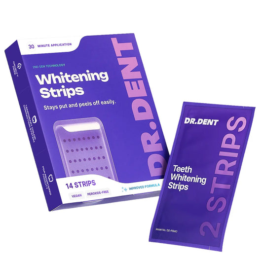 DRDENT Purple Teeth Whitening Strips - 7/21 Sessions - Enamel-Safe, Non-Sensitive, Peroxide-Free Formula